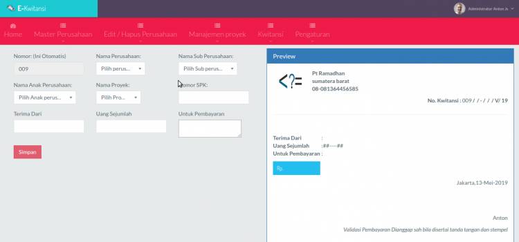 Download aplikasi e-kwitansi berbasis web gratis